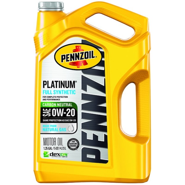 Pennzoil Platinum 0W-20 Gasoline Synthetic Motor Oil 5 qt 1 pk 550046127 - main